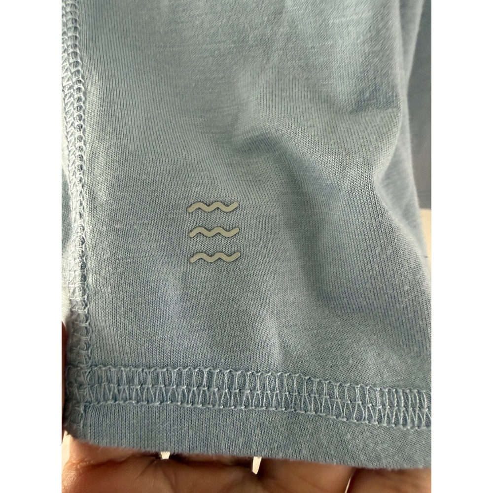 Free Fly Womens Bamboo Long Sleeve Top Light Blue Crew Neck Thumbholes Size M - Picture 6 of 6